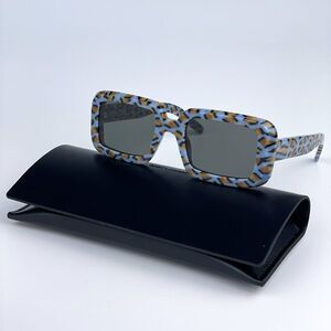 NEW Saint Laurent SL534 SUNRISE 008 Violet Grey Rectangle Unisex Sunglasses